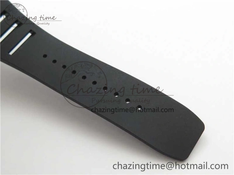 OnTrend RM055-02 Real NTPT ZF 1:1 Best Edition Skeleton White Dial on Black Rubber Strap NH05A V 9391