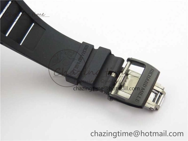 OnTrend RM055-02 Real NTPT ZF 1:1 Best Edition Skeleton White Dial on Black Rubber Strap NH05A V 9391