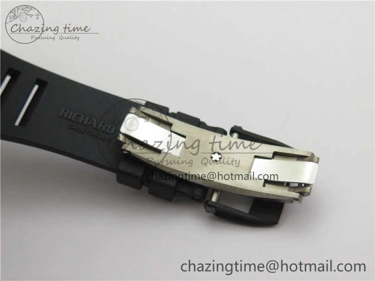 OnTrend RM055-02 Real NTPT ZF 1:1 Best Edition Skeleton White Dial on Black Rubber Strap NH05A V 9391
