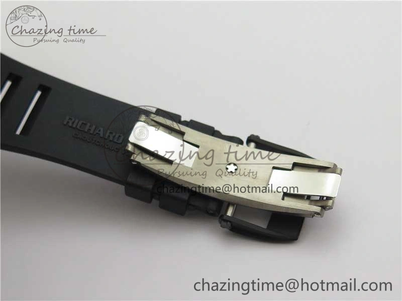 OnTrend RM055-02 Real NTPT ZF 1:1 Best Edition Skeleton White Dial on Black Rubber Strap NH05A V 9391