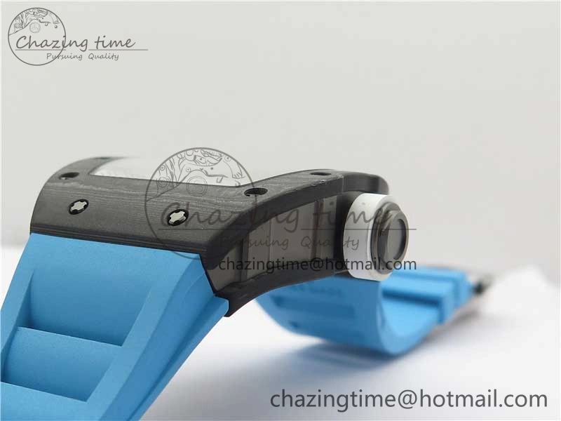 TechFriendly RM055-02 Real NTPT ZF 1:1 Best Edition Skeleton White Dial on Blue Rubber Strap NH05A V 9392