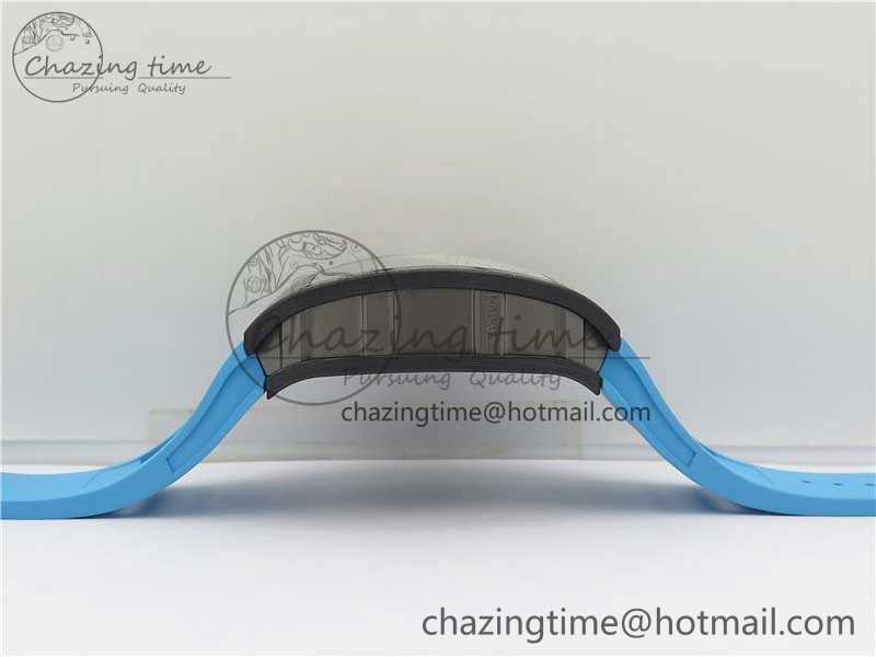 TechFriendly RM055-02 Real NTPT ZF 1:1 Best Edition Skeleton White Dial on Blue Rubber Strap NH05A V 9392