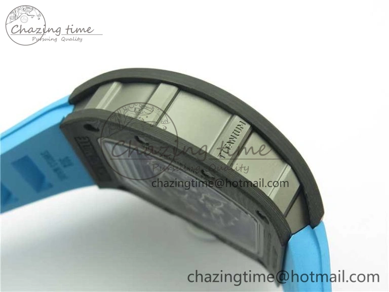 TechFriendly RM055-02 Real NTPT ZF 1:1 Best Edition Skeleton White Dial on Blue Rubber Strap NH05A V 9392
