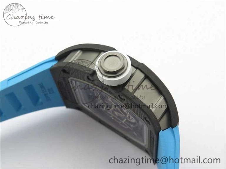 TechFriendly RM055-02 Real NTPT ZF 1:1 Best Edition Skeleton White Dial on Blue Rubber Strap NH05A V 9392