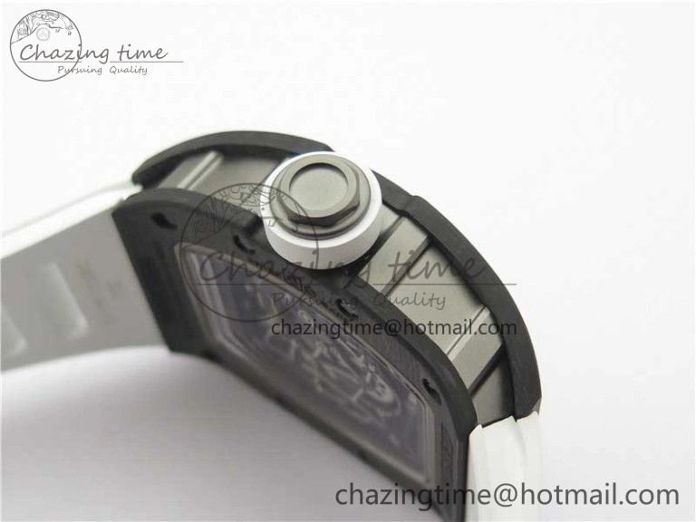 Bold RM055-02 Real NTPT ZF 1:1 Best Edition Skeleton White Dial on White Rubber Strap NH05A V 9393