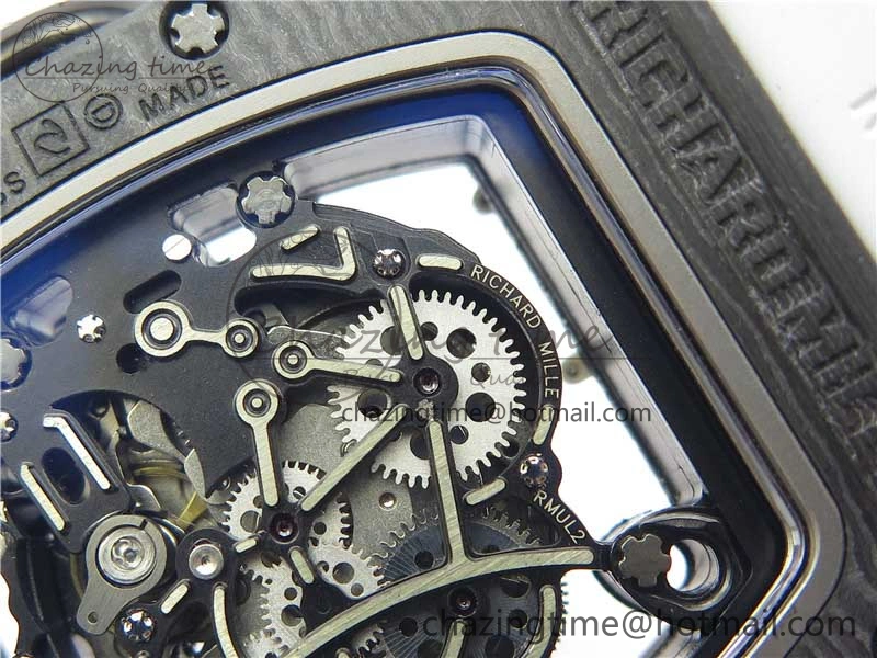 Bold RM055-02 Real NTPT ZF 1:1 Best Edition Skeleton White Dial on White Rubber Strap NH05A V 9393
