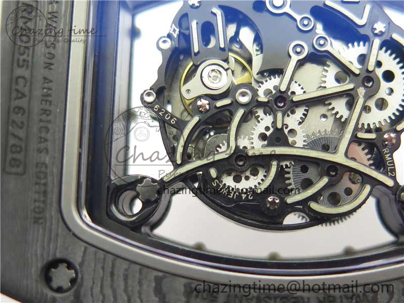Bold RM055-02 Real NTPT ZF 1:1 Best Edition Skeleton White Dial on White Rubber Strap NH05A V 9393