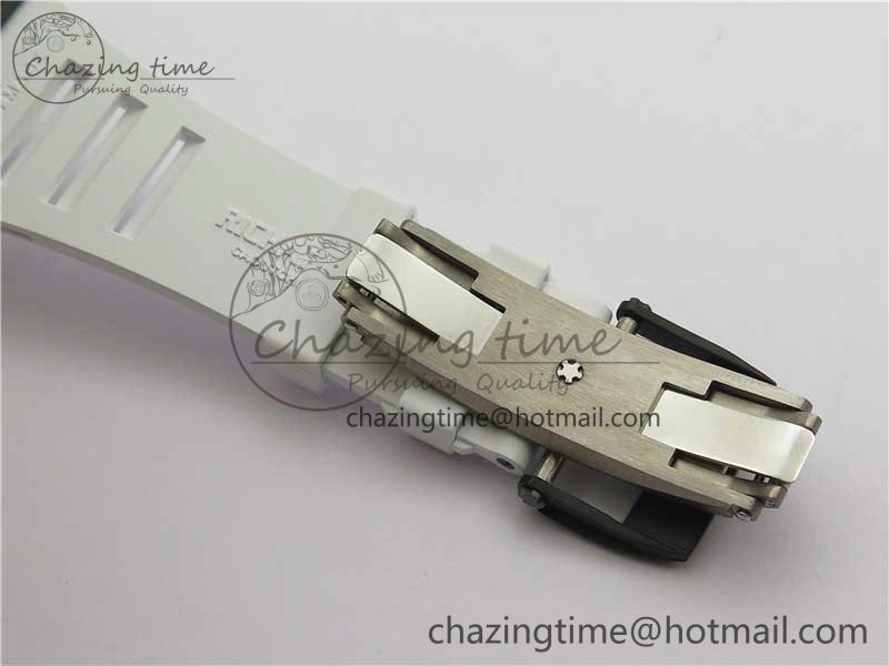 Bold RM055-02 Real NTPT ZF 1:1 Best Edition Skeleton White Dial on White Rubber Strap NH05A V 9393