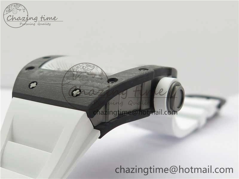 Bold RM055-02 Real NTPT ZF 1:1 Best Edition Skeleton White Dial on White Rubber Strap NH05A V 9393