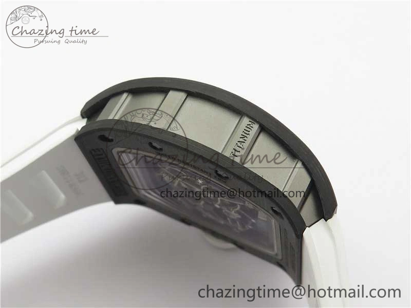 Bold RM055-02 Real NTPT ZF 1:1 Best Edition Skeleton White Dial on White Rubber Strap NH05A V 9393