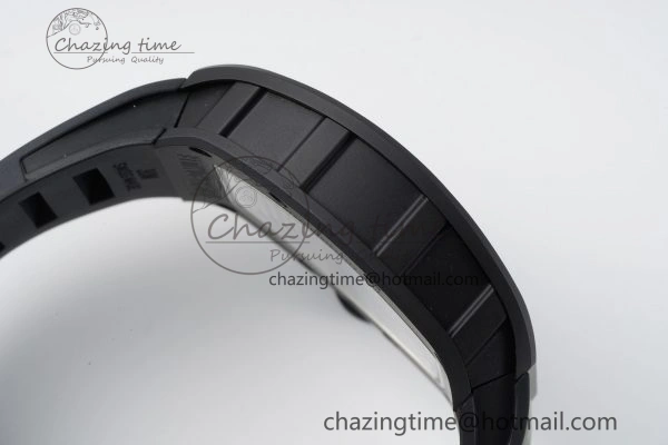 RM055 Black Ceramic BBR Best Edition Skeleton Dial on Black Rubber Strap Clone RMUL Efficient 9377