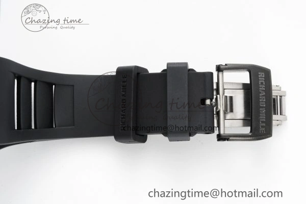 RM055 Black Ceramic BBR Best Edition Skeleton Dial on Black Rubber Strap Clone RMUL Efficient 9377