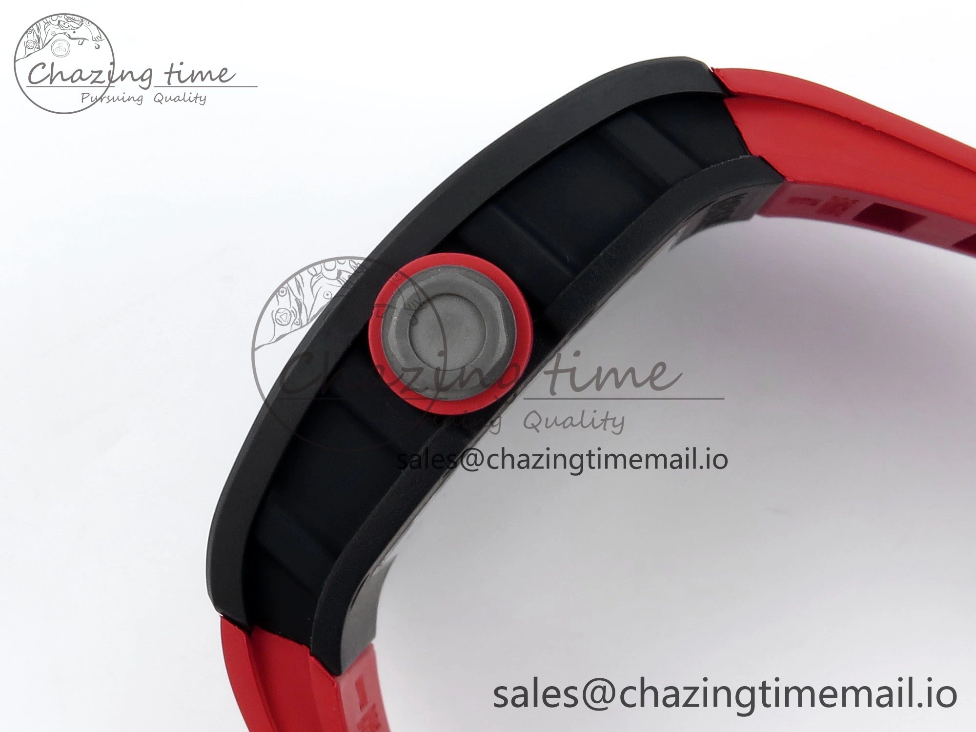 RM055 Black Ceramic RMF Best Edition Red Skeleton Dial On Red Rubber Strap RMUL2 Super Clone Durable 9217