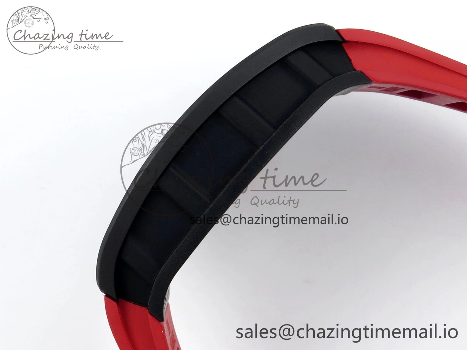 RM055 Black Ceramic RMF Best Edition Red Skeleton Dial On Red Rubber Strap RMUL2 Super Clone Durable 9217