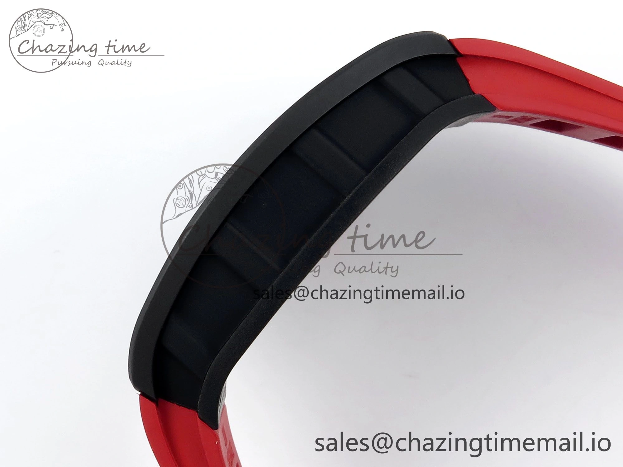 RM055 Black Ceramic RMF Best Edition Red Skeleton Dial On Red Rubber Strap RMUL2 Super Clone Durable 9217
