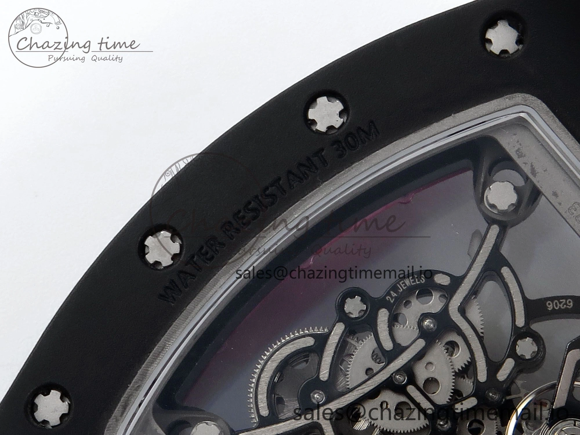 RM055 Black Ceramic RMF Best Edition Red Skeleton Dial On Red Rubber Strap RMUL2 Super Clone Durable 9217