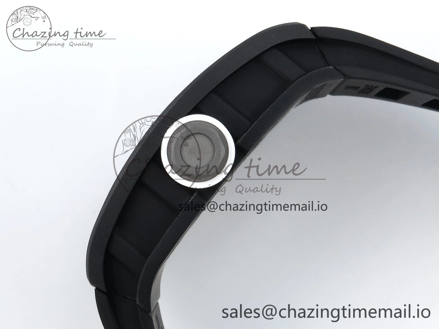 OdorResistant RM055 Black Ceramic RMF Best Edition White Skeleton Dial On Black Rubber Strap RMUL2 Super Clone 9218