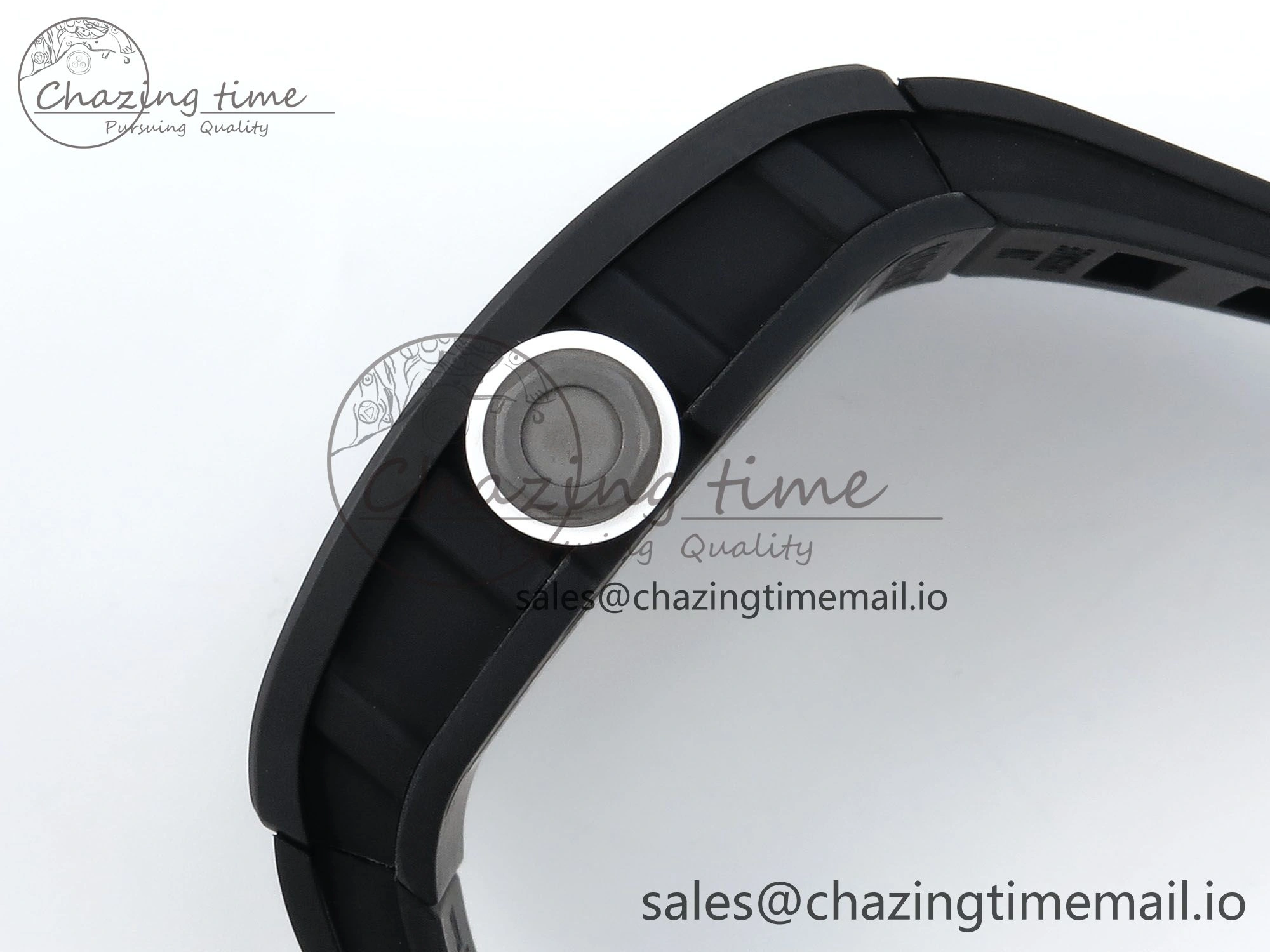 OdorResistant RM055 Black Ceramic RMF Best Edition White Skeleton Dial On Black Rubber Strap RMUL2 Super Clone 9218
