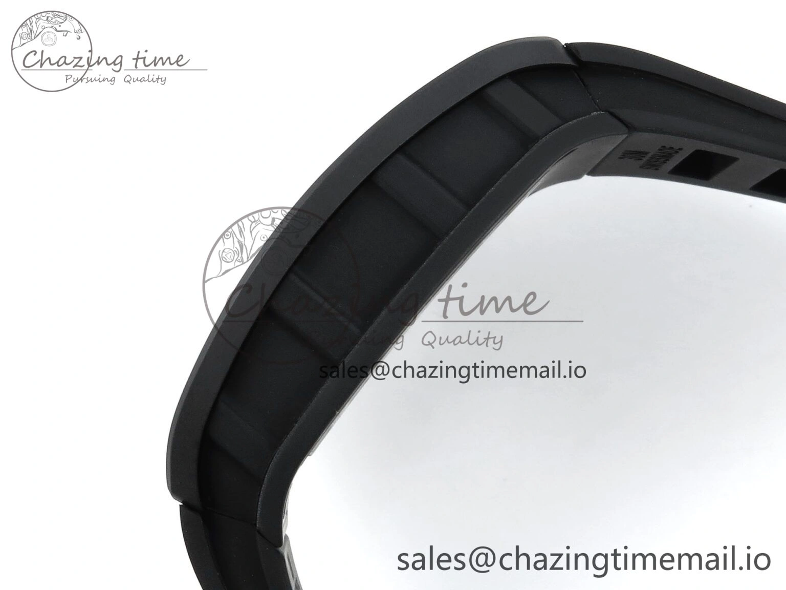 OdorResistant RM055 Black Ceramic RMF Best Edition White Skeleton Dial On Black Rubber Strap RMUL2 Super Clone 9218