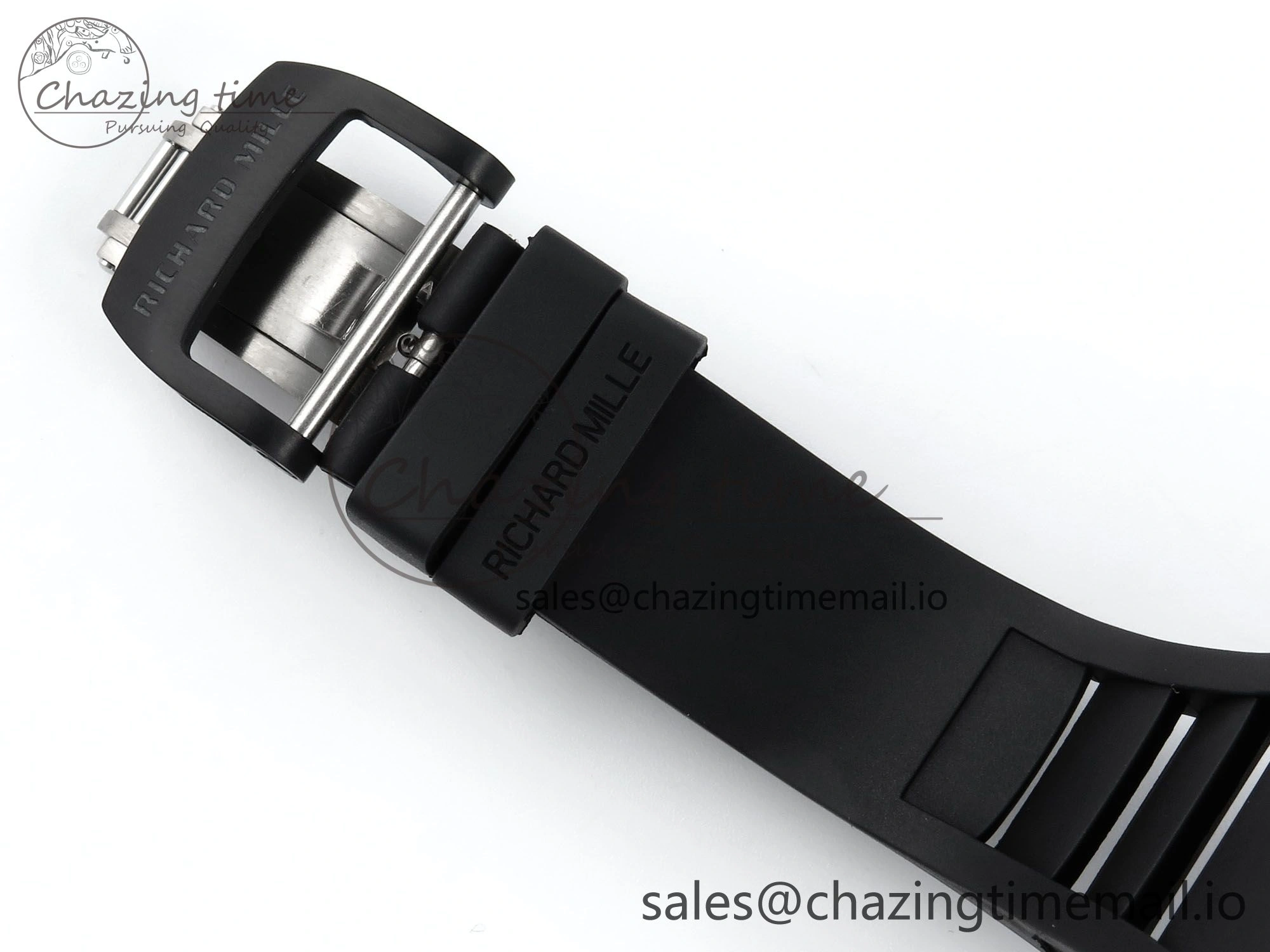 OdorResistant RM055 Black Ceramic RMF Best Edition White Skeleton Dial On Black Rubber Strap RMUL2 Super Clone 9218