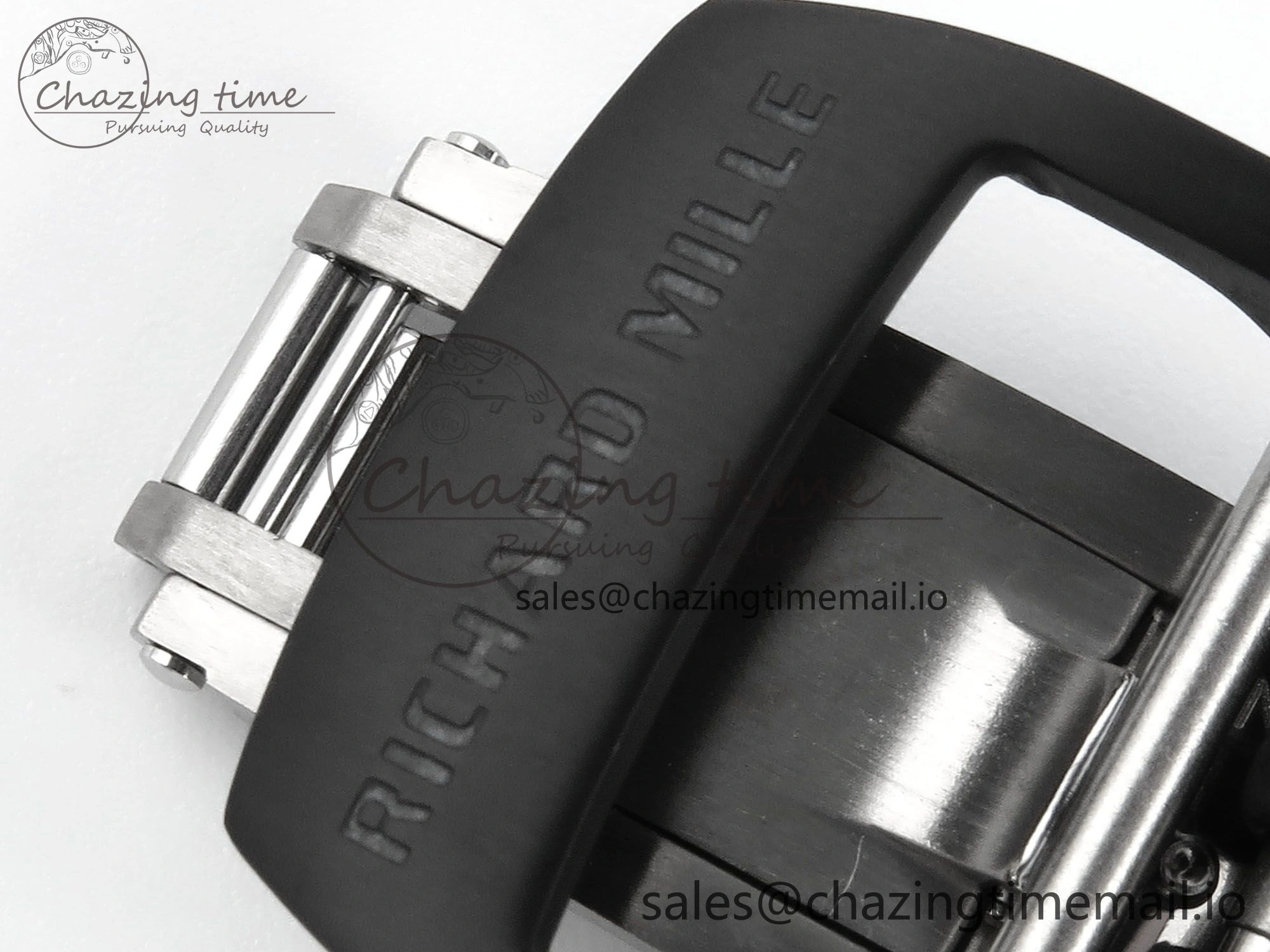 OdorResistant RM055 Black Ceramic RMF Best Edition White Skeleton Dial On Black Rubber Strap RMUL2 Super Clone 9218