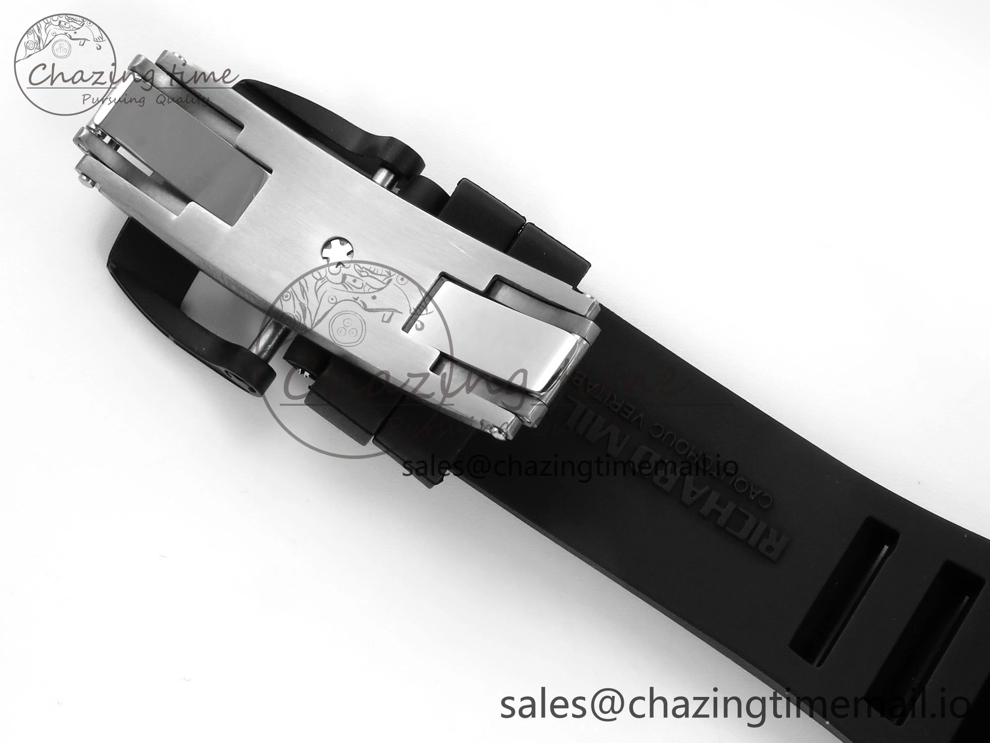 OdorResistant RM055 Black Ceramic RMF Best Edition White Skeleton Dial On Black Rubber Strap RMUL2 Super Clone 9218