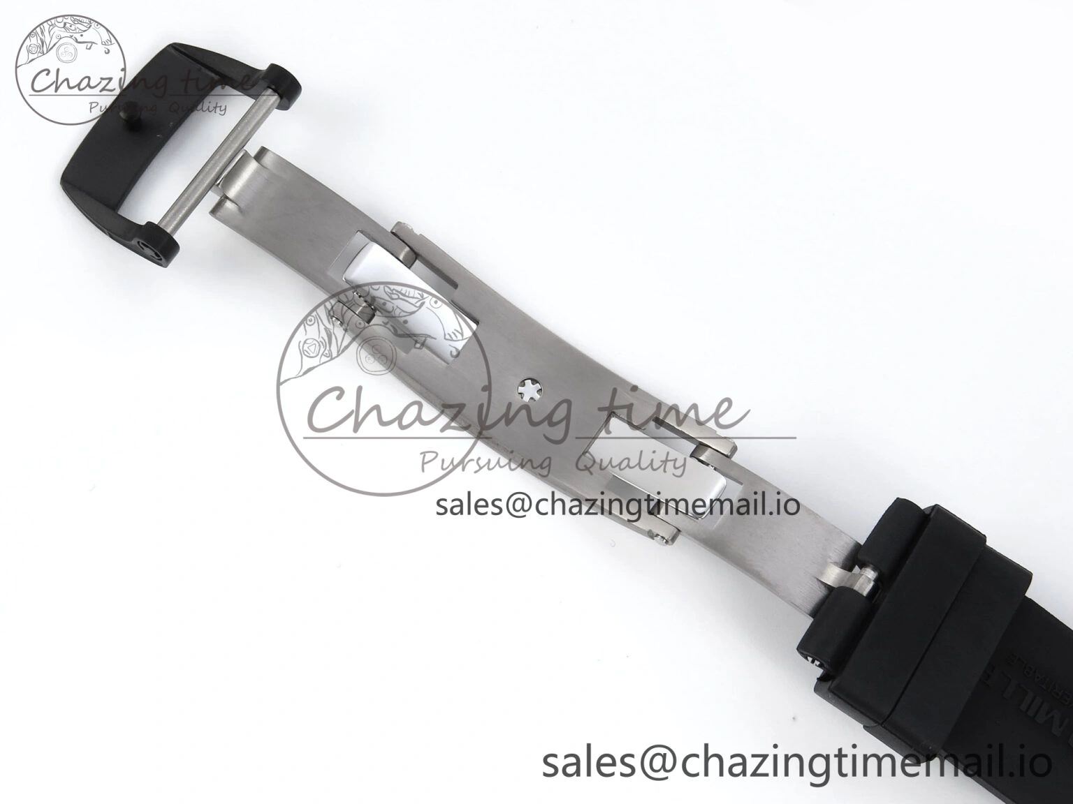 OdorResistant RM055 Black Ceramic RMF Best Edition White Skeleton Dial On Black Rubber Strap RMUL2 Super Clone 9218