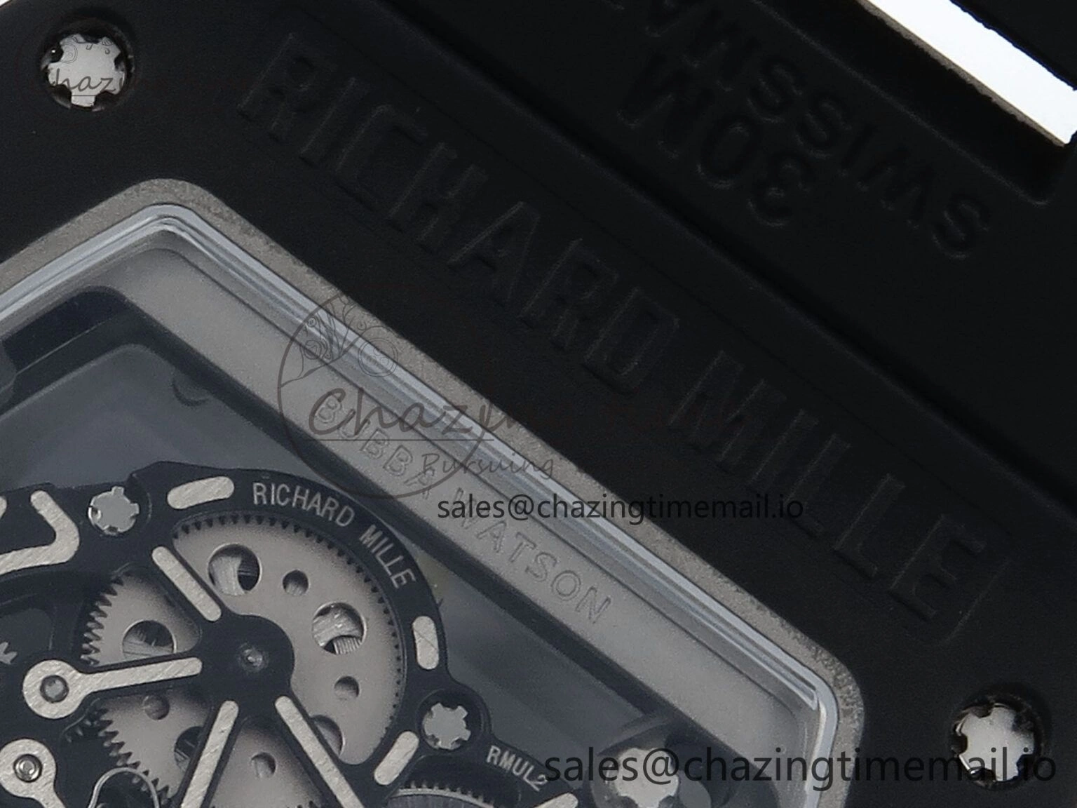 OdorResistant RM055 Black Ceramic RMF Best Edition White Skeleton Dial On Black Rubber Strap RMUL2 Super Clone 9218