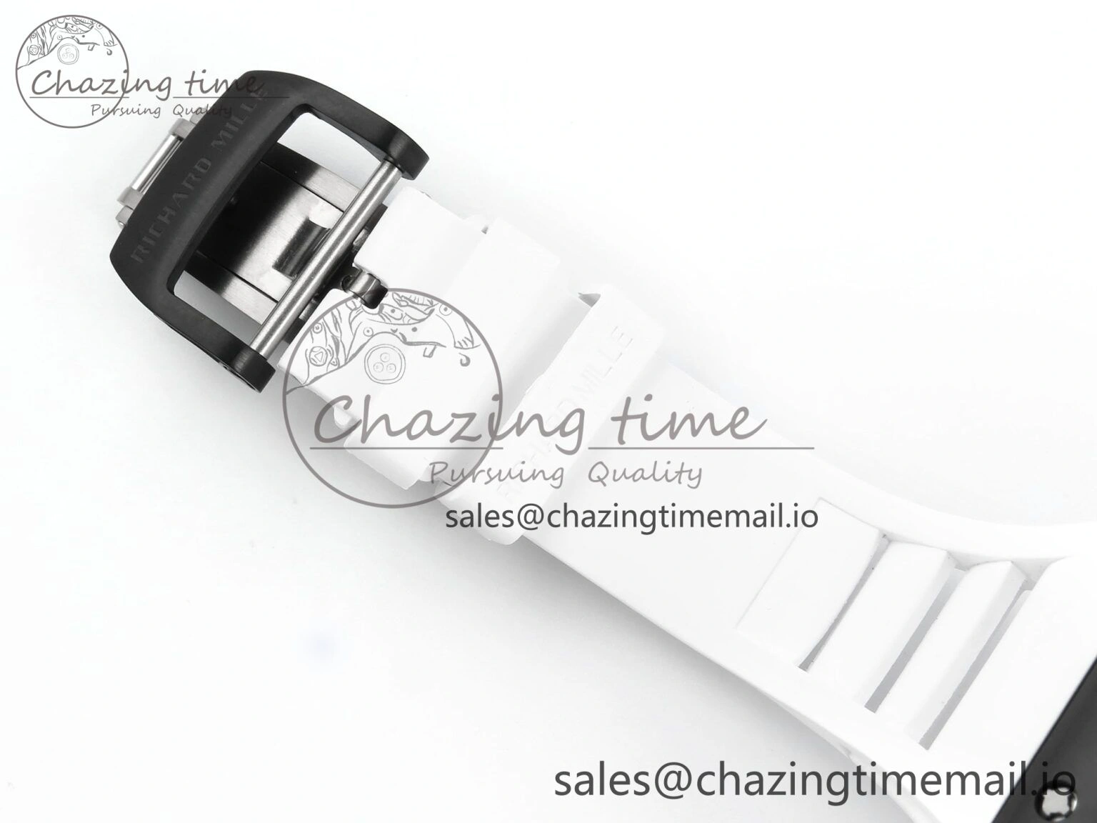 RM055 Black Ceramic RMF Best Edition White Skeleton Dial On White Rubber Strap RMUL2 Super Clone StreetReady 9219