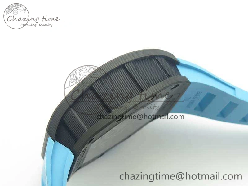 Timeless RM055 Carbon Case KVF Best Edition Skeleton Dial Blue Crown On Blue Rubber Strap MIYOTA 9495