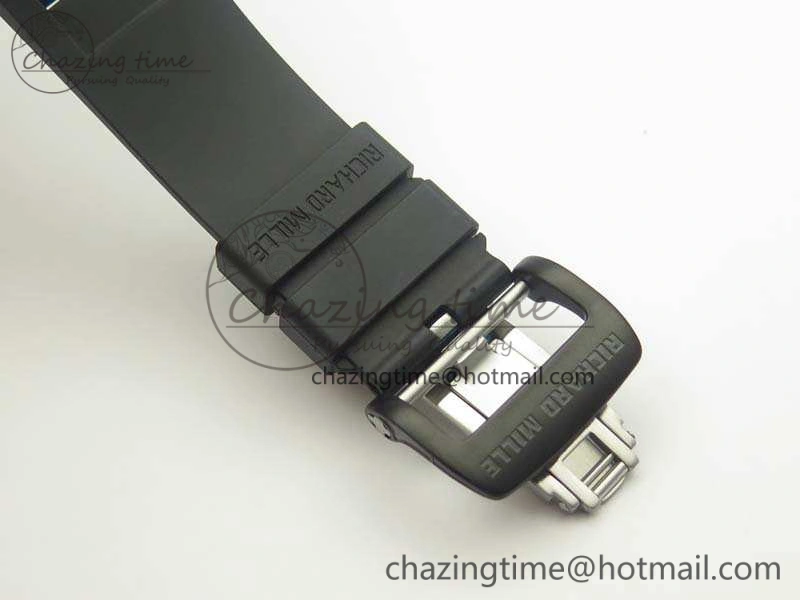 Functional RM055 Carbon Case KVF Best Edition Skeleton Dial Blue Crown On Rubber Strap MIYOTA 9496