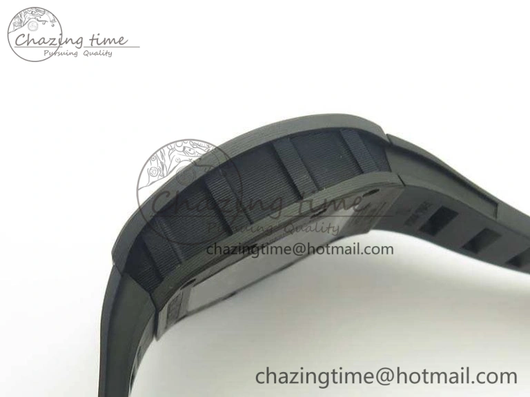 Functional RM055 Carbon Case KVF Best Edition Skeleton Dial Blue Crown On Rubber Strap MIYOTA 9496