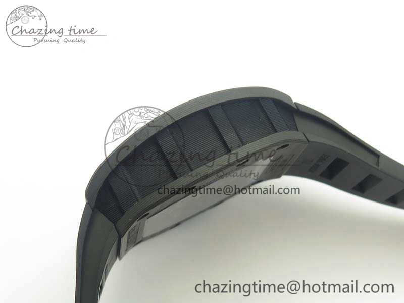 Functional RM055 Carbon Case KVF Best Edition Skeleton Dial Blue Crown On Rubber Strap MIYOTA 9496