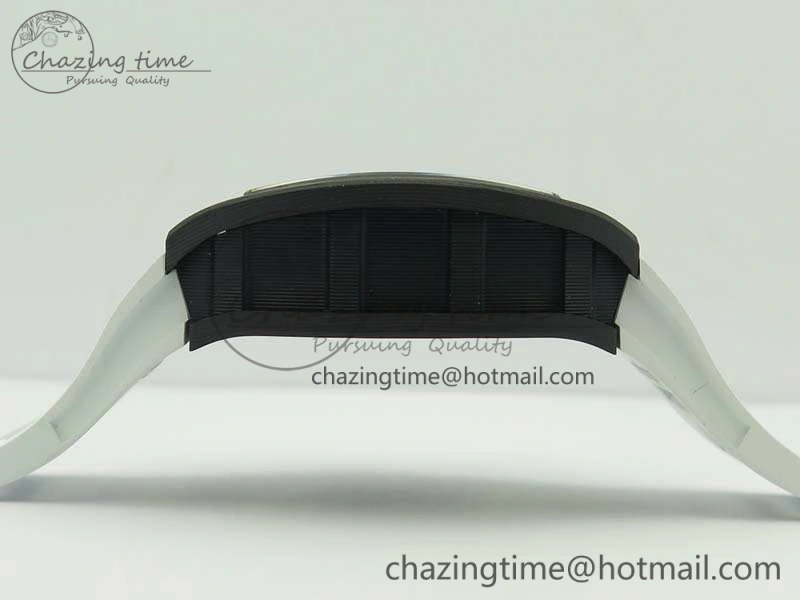 Attractive RM055 Carbon Case KVF Best Edition Skeleton Dial Gold Inner Bezel On Rubber Strap MIYOTA 9502