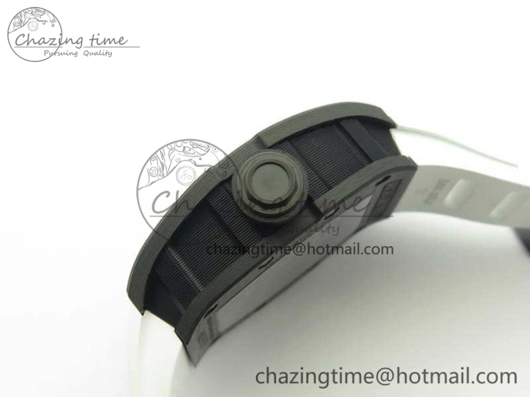 Attractive RM055 Carbon Case KVF Best Edition Skeleton Dial Gold Inner Bezel On Rubber Strap MIYOTA 9502