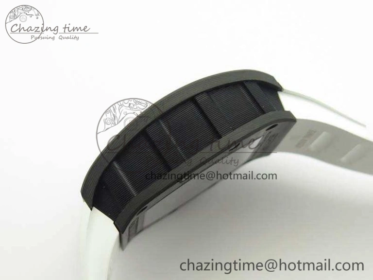 Attractive RM055 Carbon Case KVF Best Edition Skeleton Dial Gold Inner Bezel On Rubber Strap MIYOTA 9502