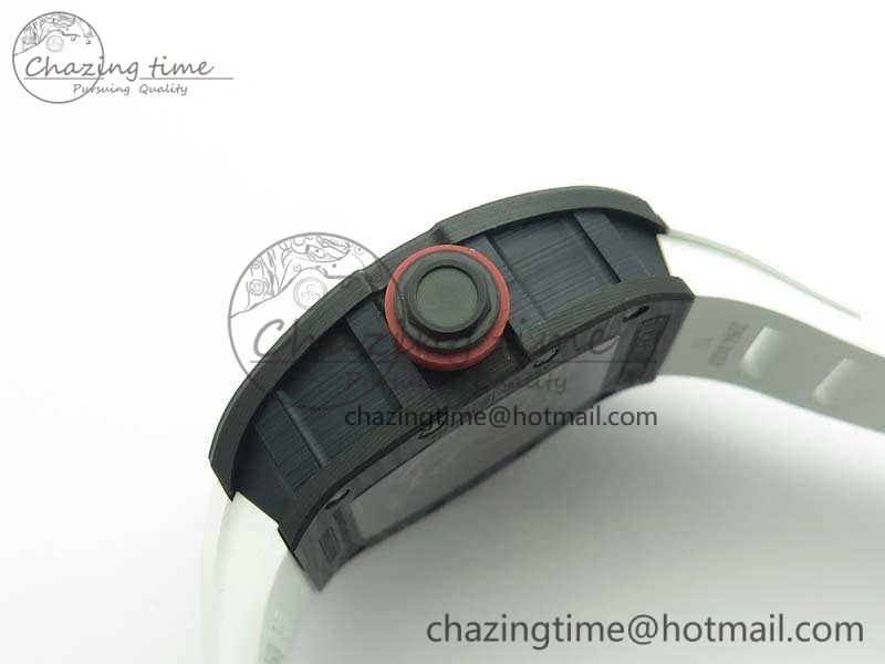 RM055 FC Case KVF Best Edition Skeleton Dial White Inner Bezel Red Crown On Rubber Strap MIYOTA Breathable 9526