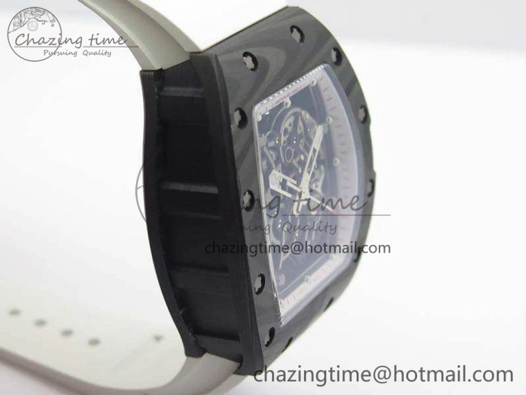 RM055 FC Case KVF Best Edition Skeleton Dial White Inner Bezel Red Crown On Rubber Strap MIYOTA Breathable 9526