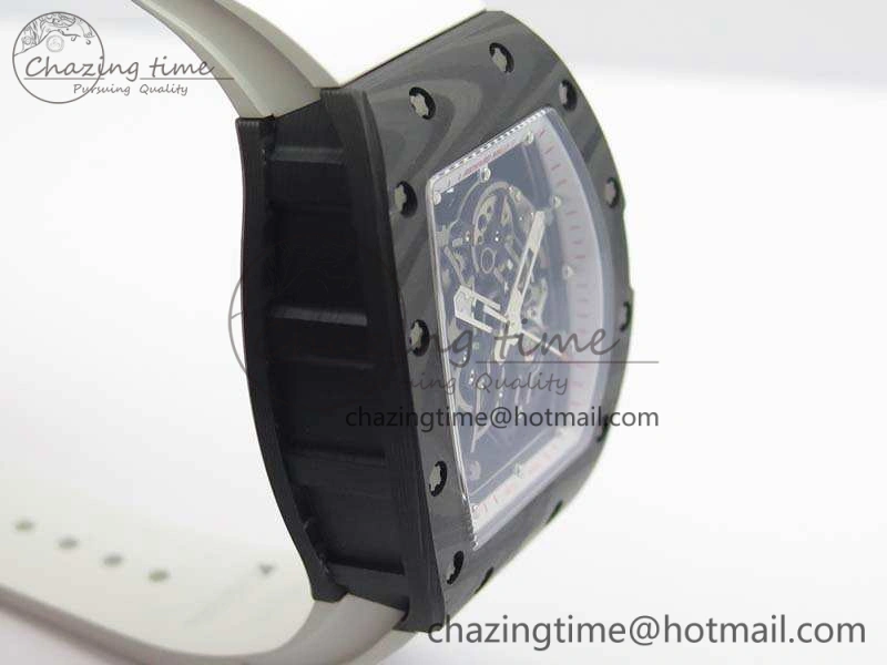 RM055 FC Case KVF Best Edition Skeleton Dial White Inner Bezel Red Crown On Rubber Strap MIYOTA Breathable 9526
