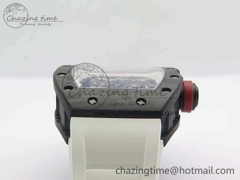 RM055 FC Case KVF Best Edition Skeleton Dial White Inner Bezel Red Crown On Rubber Strap MIYOTA Breathable 9526