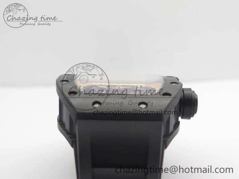 RM055 Forged Carbon Case KVF Best Edition Skeleton Dial Black Crown On Rubber Strap MIYOTA Effortless 9532