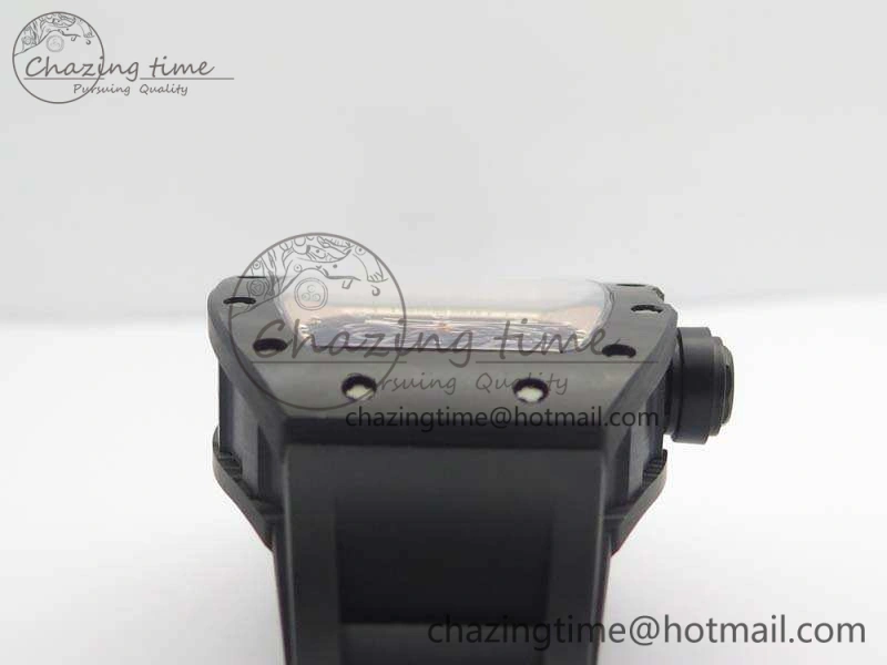 RM055 Forged Carbon Case KVF Best Edition Skeleton Dial Black Crown On Rubber Strap MIYOTA Effortless 9532