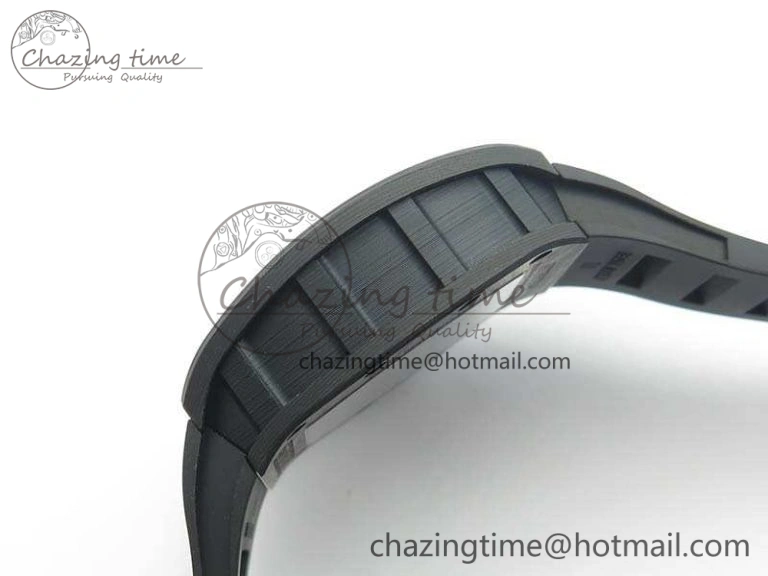 RM055 Forged Carbon Case KVF Best Edition Skeleton Dial Black Crown On Rubber Strap MIYOTA Effortless 9532