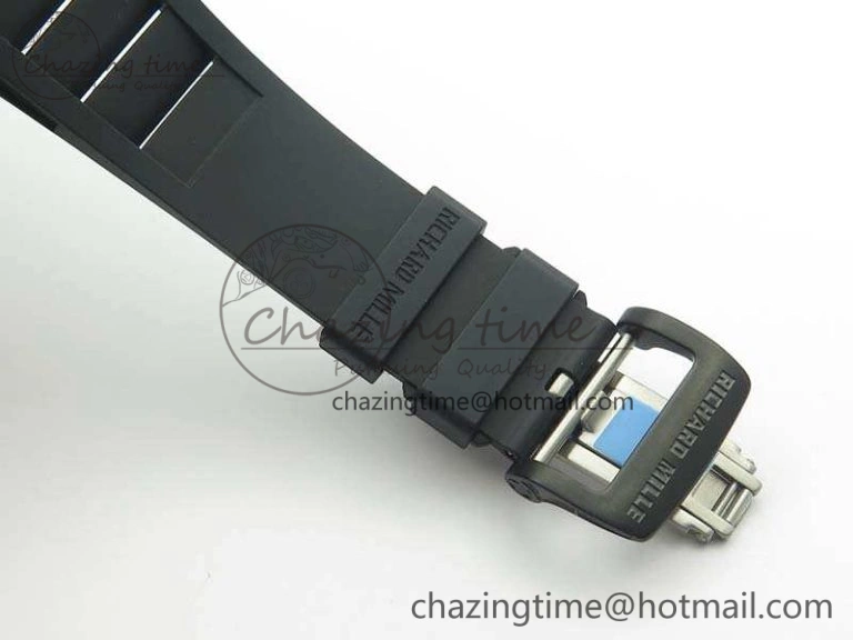 RM055 Forged Carbon Case KVF Best Edition Skeleton Dial Black Crown On Rubber Strap MIYOTA Effortless 9532