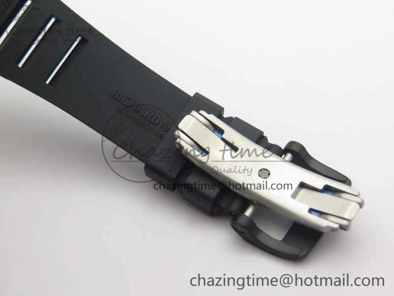 RM055 Forged Carbon Case KVF Best Edition Skeleton Dial Black Crown On Rubber Strap MIYOTA Effortless 9532