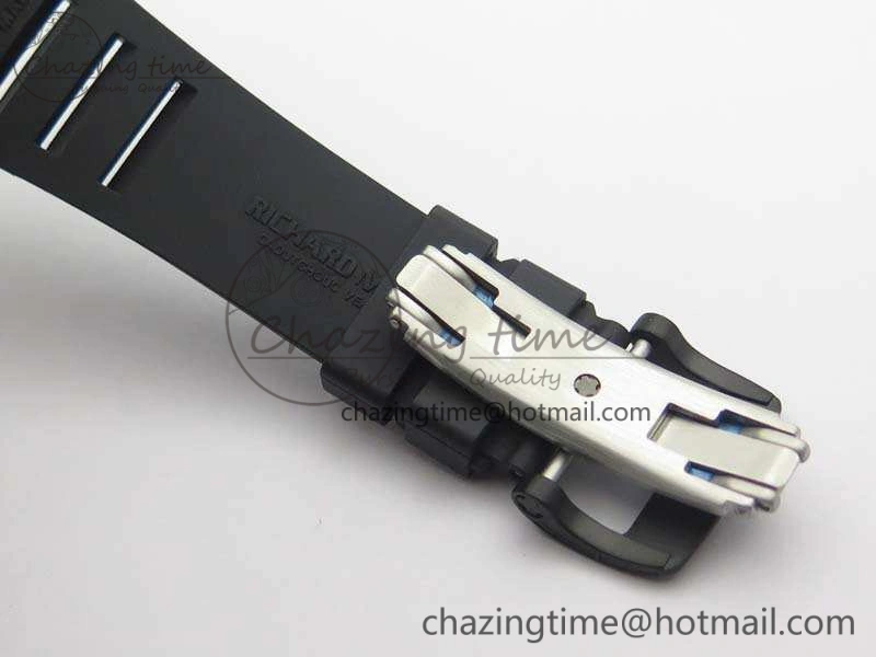 RM055 Forged Carbon Case KVF Best Edition Skeleton Dial Black Crown On Rubber Strap MIYOTA Effortless 9532