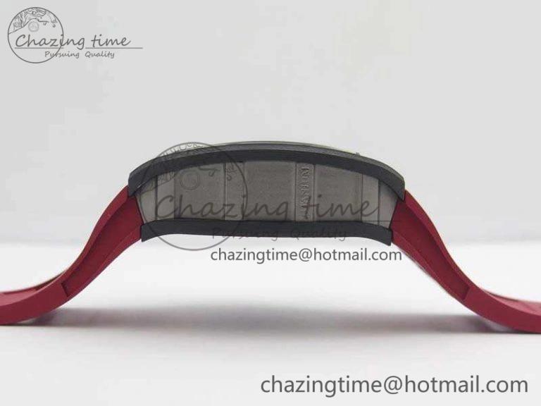 RM055 Forged Carbon Case KVF Best Edition Skeleton Dial Red Crown On Rubber Strap MIYOTA Unique 9533