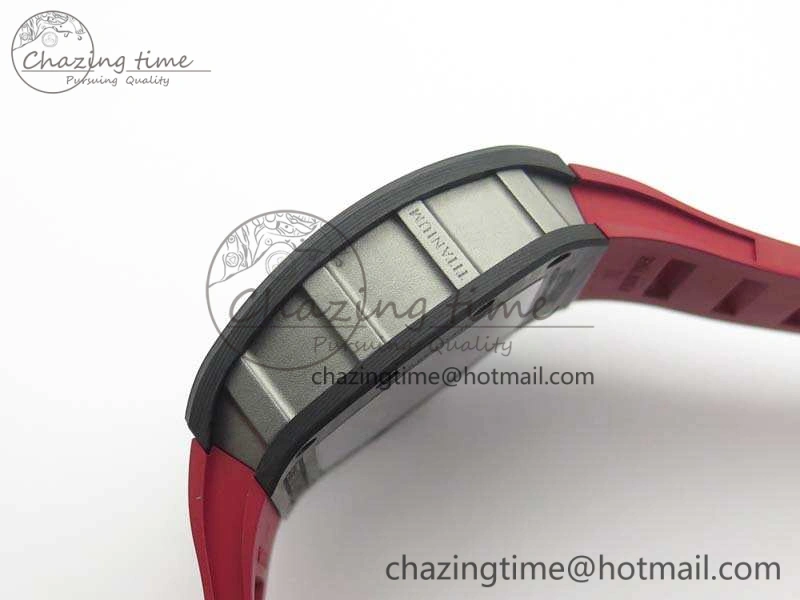 RM055 Forged Carbon Case KVF Best Edition Skeleton Dial Red Crown On Rubber Strap MIYOTA Unique 9533