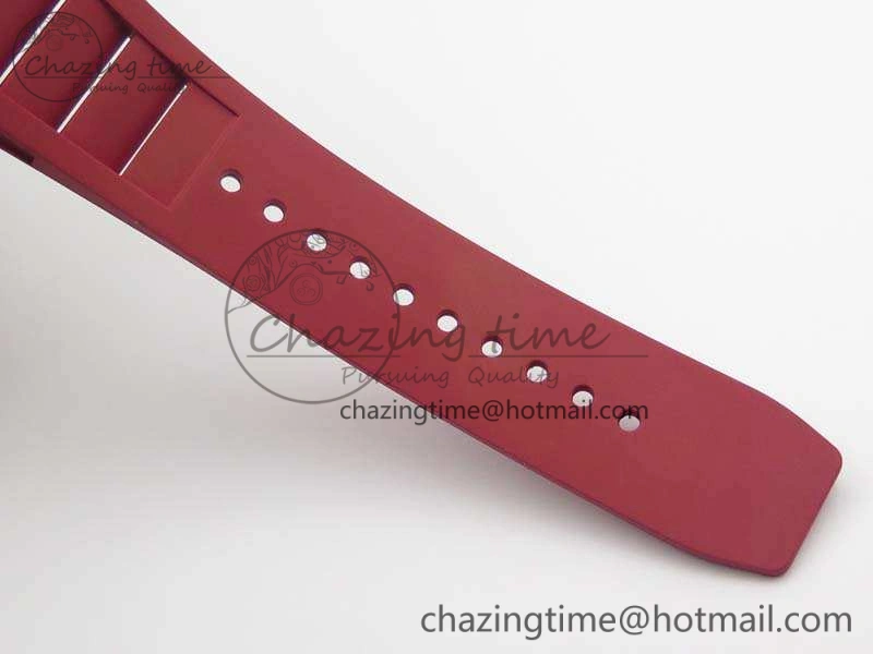 RM055 Forged Carbon Case KVF Best Edition Skeleton Dial Red Crown On Rubber Strap MIYOTA Unique 9533