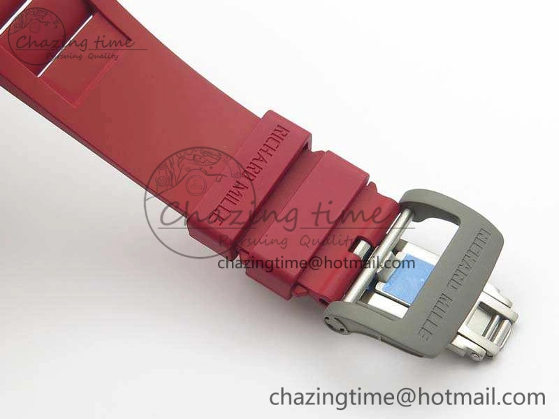 RM055 Forged Carbon Case KVF Best Edition Skeleton Dial Red Crown On Rubber Strap MIYOTA Unique 9533